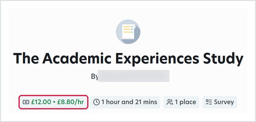 Prolific Academic Experiences Study paying £12