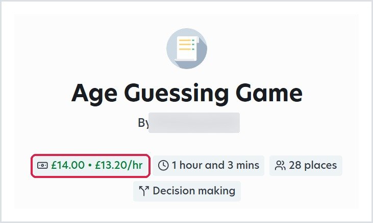 Prolific Age Guessing Game study paying £14