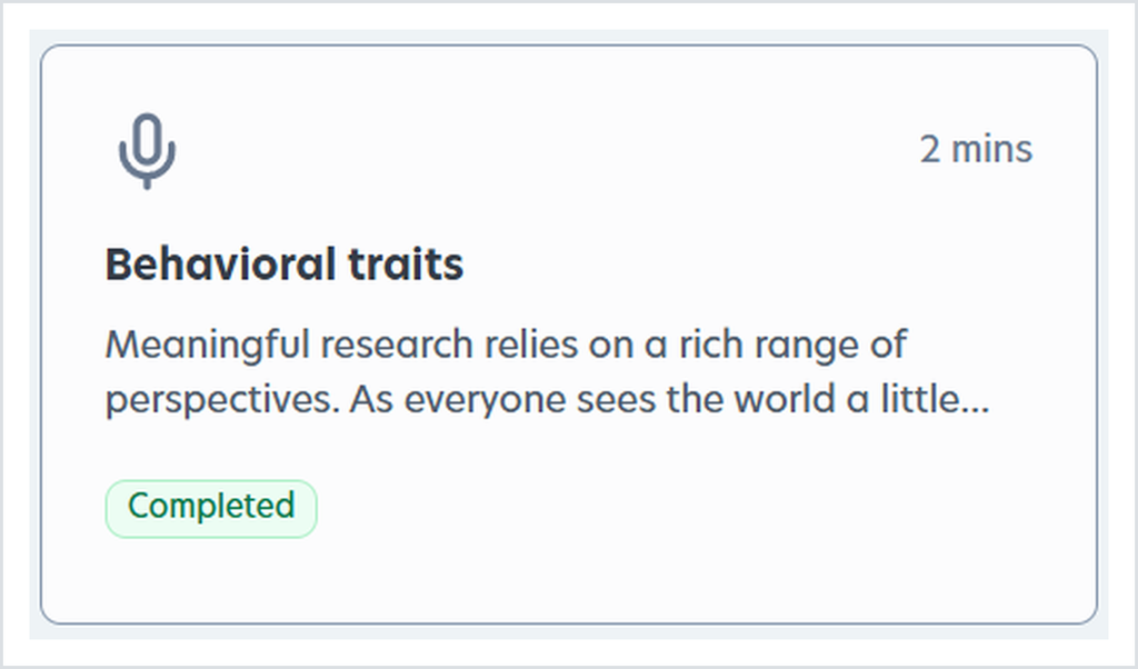 Prolific Behavioral Traits questionnaire completed