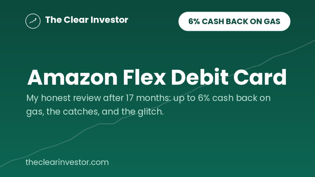 Amazon Flex Debit Card review cover, 6% cash back on gas