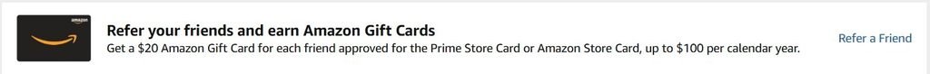 Amazon Store Card refer a friend, $20 Amazon gift card