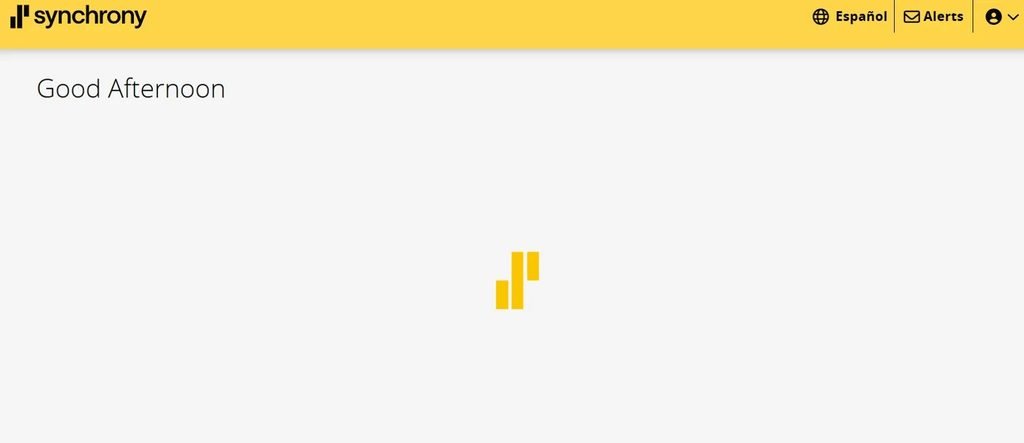 Synchrony website stuck loading for the Amazon Store Card
