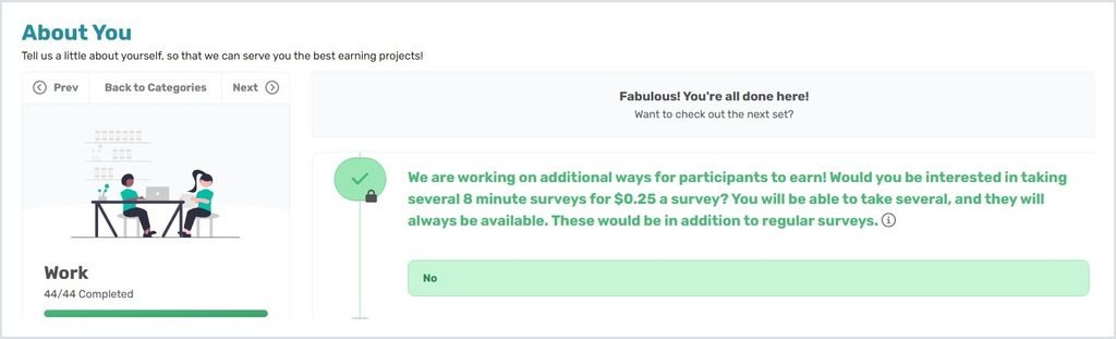 CloudResearch Connect option to take extra 8-minute surveys for $0.25 each