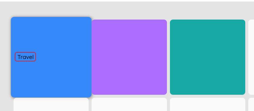Hovering over a Crowdtap tile shows its topic: Travel