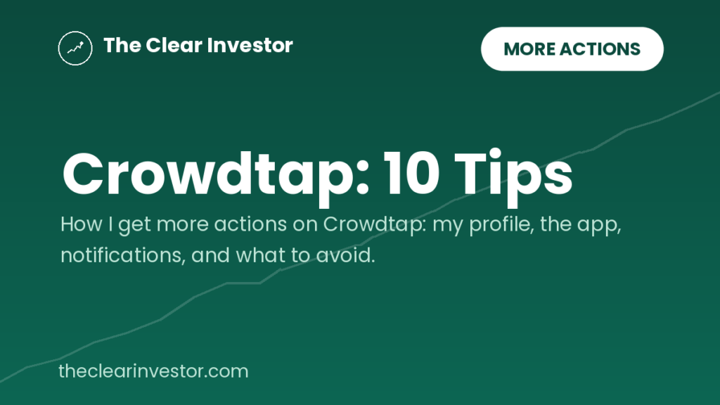 Crowdtap: 10 Tips graphic from The Clear Investor on getting more actions