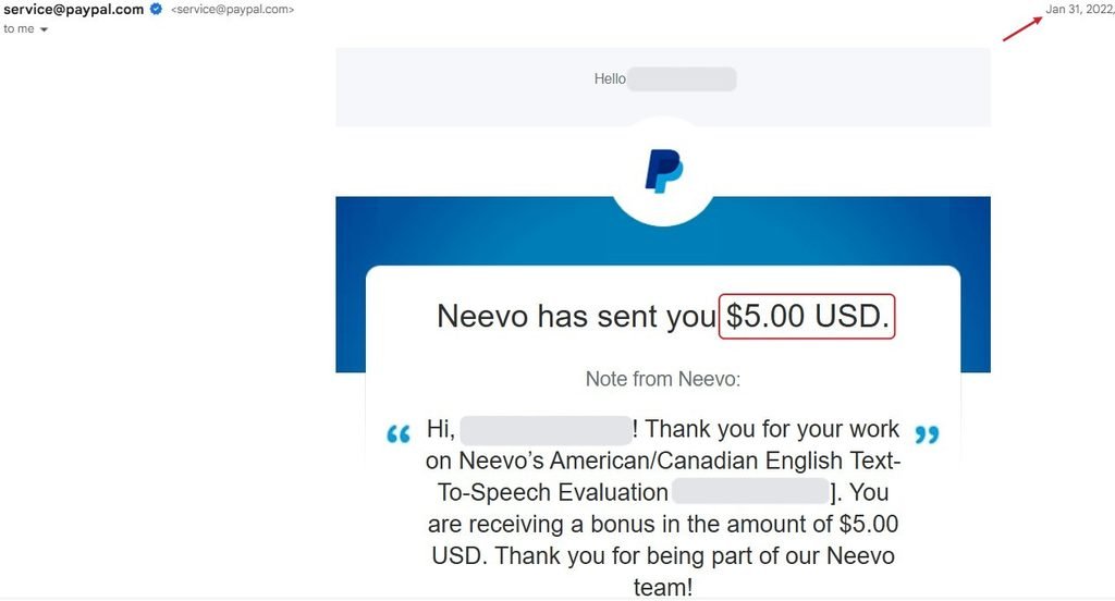Neevo $5 bonus for my first batch of tasks