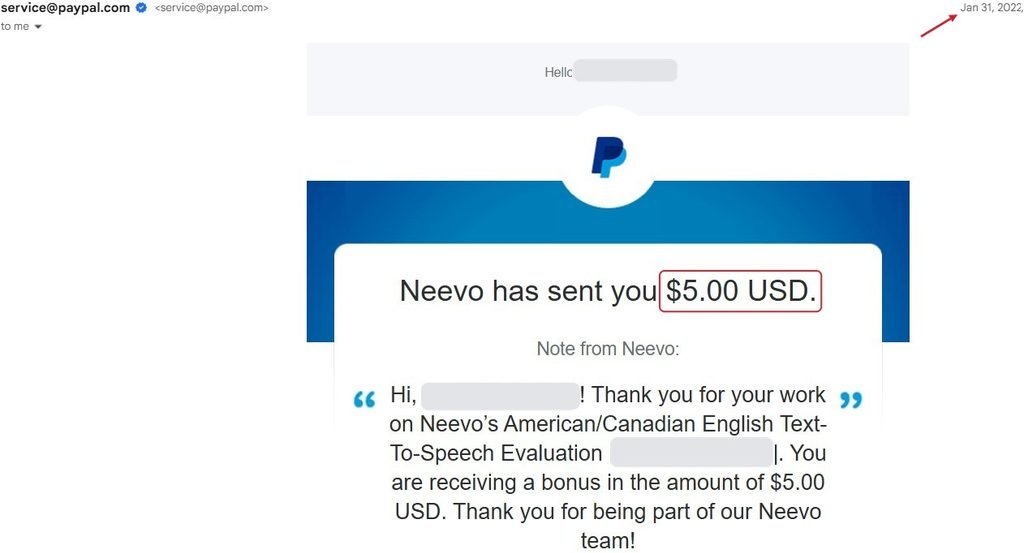 Neevo $5 bonus for my second batch of tasks