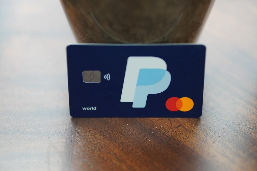 PayPal Cashback World Mastercard standing upright