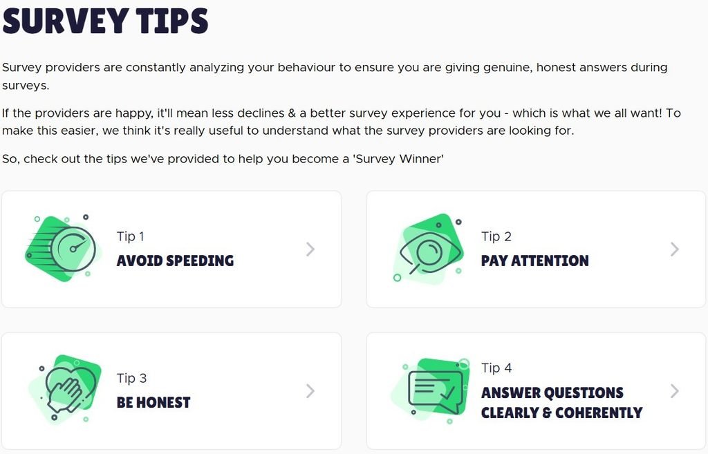 How to get more surveys on Qmee: Qmee’s survey tips page
