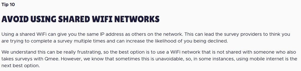 Qmee tip 10: avoid shared WiFi networks