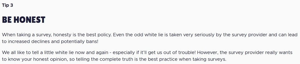 Qmee tip 3: be honest