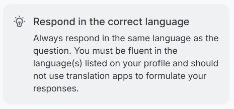 UserCrowd tip: respond in the correct language, no translation apps